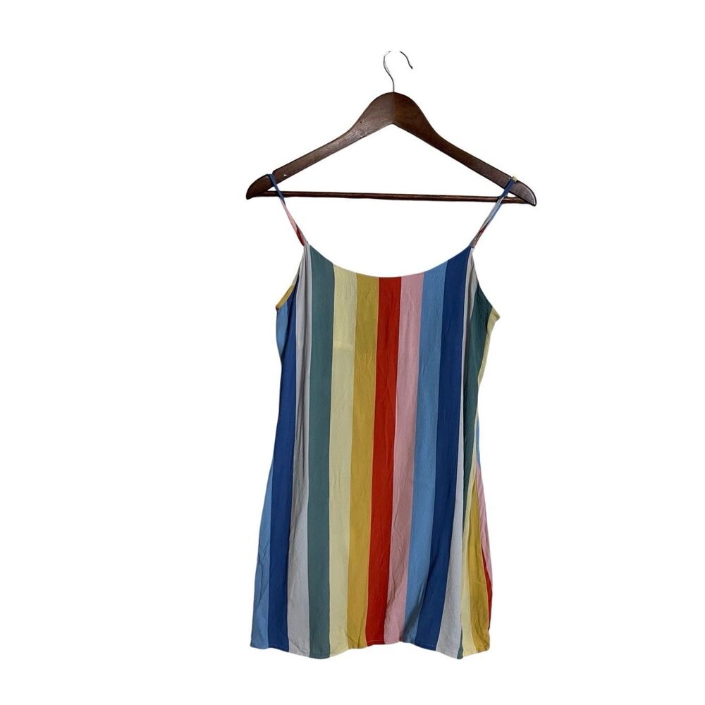 Reformation Lindsay Starburst Rainbow Mini Dress Womans 6